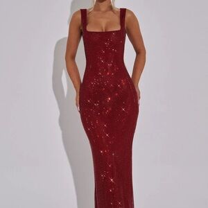 PETRA MAXI DRESS - WINE Sparkle dress